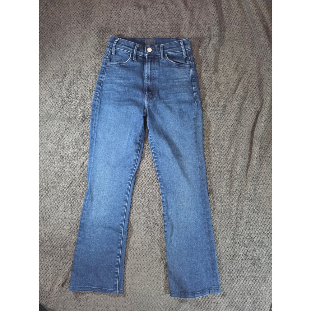 Mother The Hustler Heel High Rise Flare Jeans Blue Denim Size 25